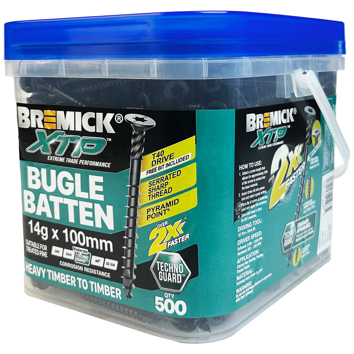 Bremick XTP Bugle Batten 14g x 100mm - 500 Pack - Black - Fast Installation - SuperSaverAU - view 1