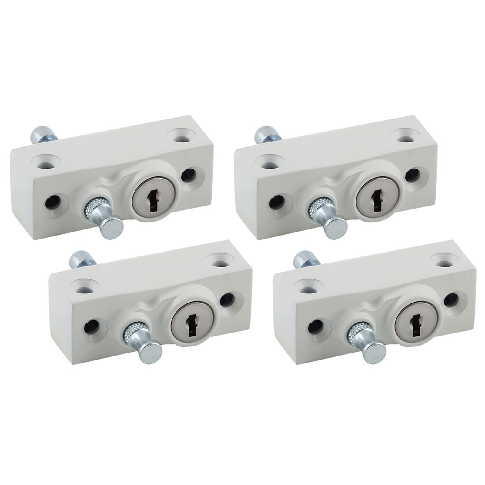 Ikonic White Multibolt Window Lock - Keyed Metal, 4 Pack