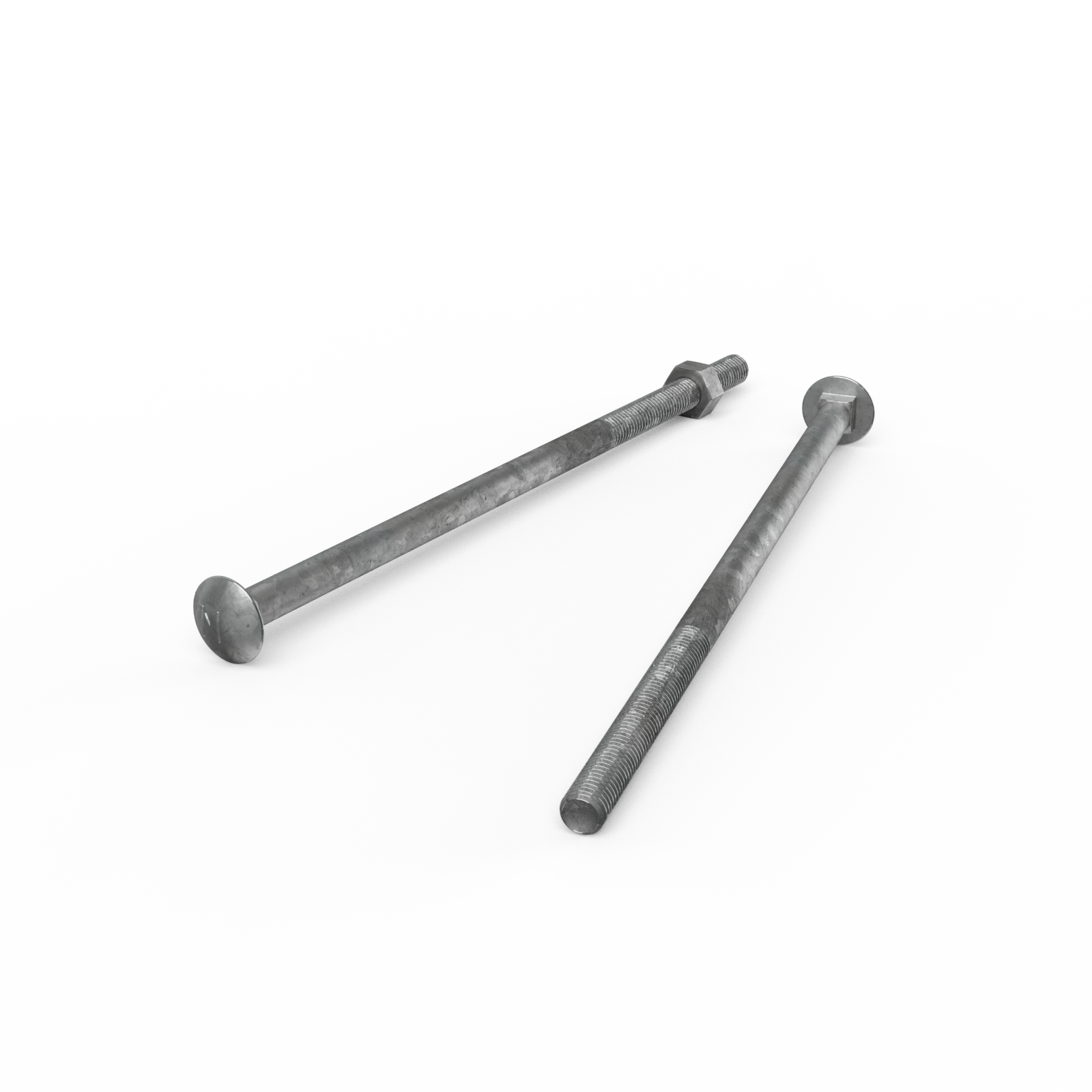 Zenith M10 x 240mm Hot Dipped Galvanised Cup Head Bolt and Nut - 4.6 Grade Steel, Each