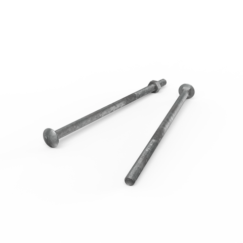Zenith M10 x 240mm Hot Dipped Galvanised Cup Head Bolt and Nut - 4.6 Grade Steel, Each