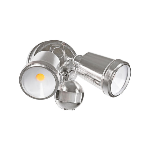 Brilliant Raptor III Nickel Twin LED Security Light 20W Motion Sensor Outdoor 22605/13