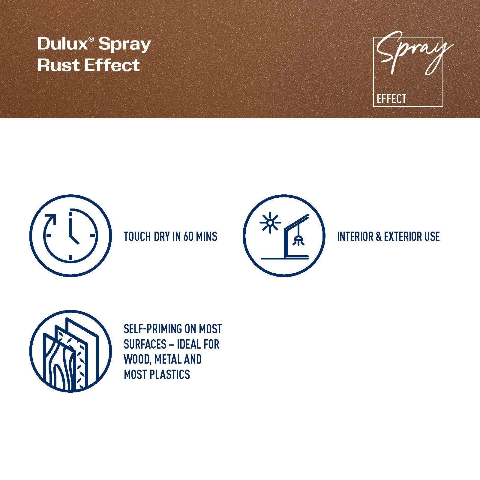 Dulux 300g Rust Effects Spray Paint, Decorative Rust Finish for Metal, Wood & Plastic