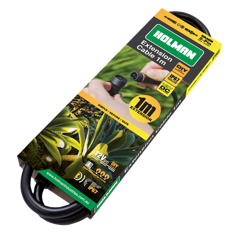 Holman 1m Black Warm White Garden Light Extension Cable ALCW1