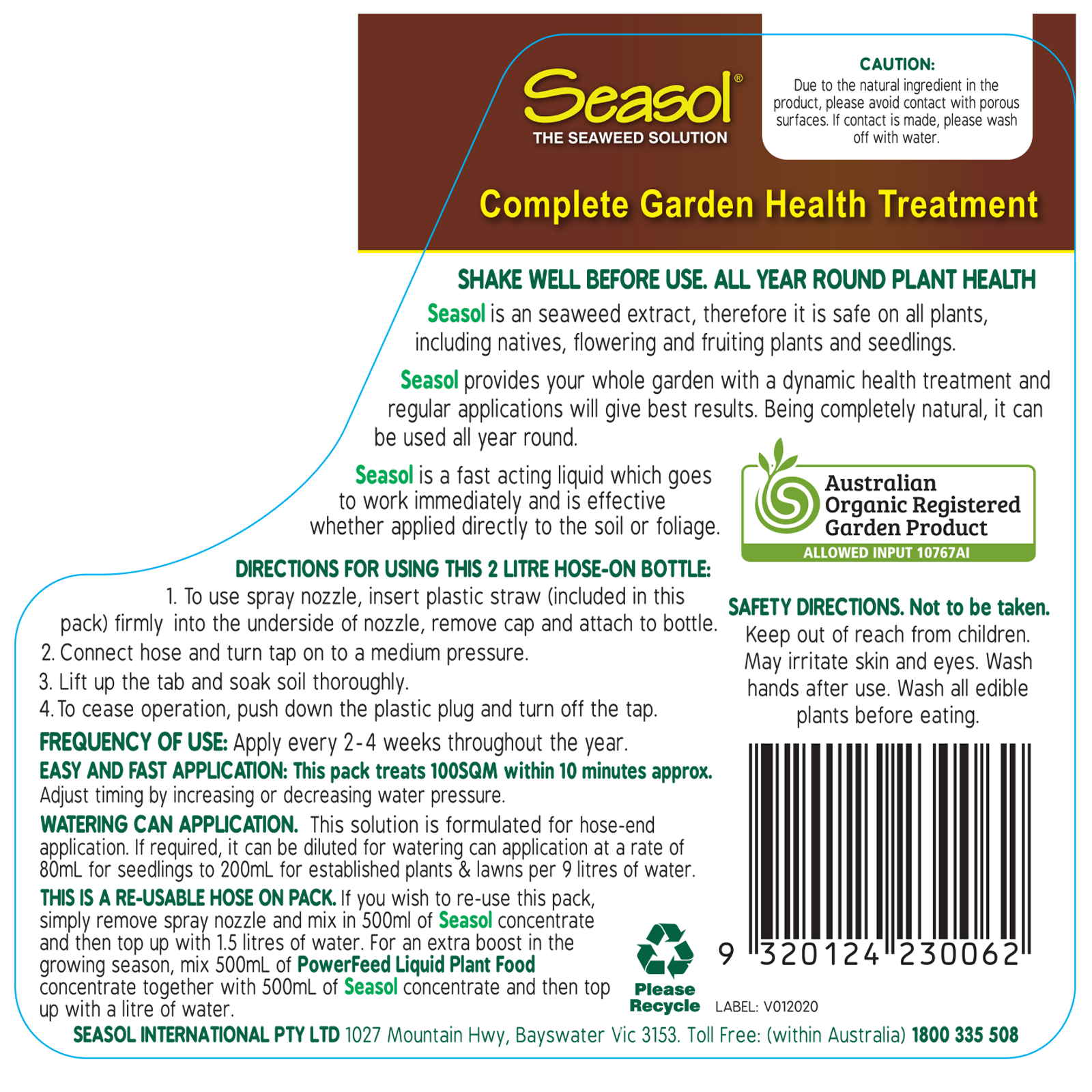 Seasol Hose On Complete Garden Health Treatment Twin Pack - 2 x 2L