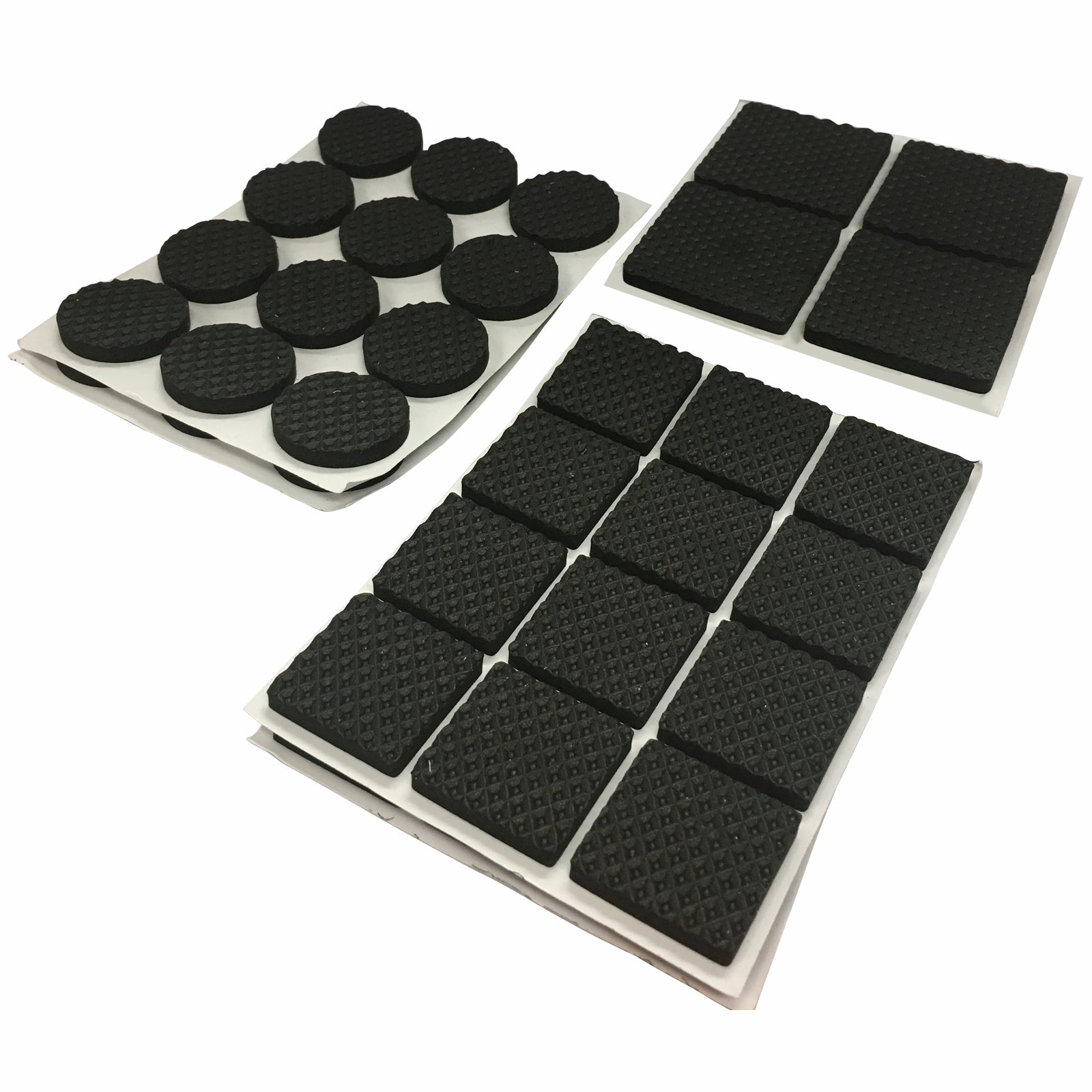 Surface Gard Black Assorted EVA Self Adhesive Furniture Protection Pads, 56 Pack