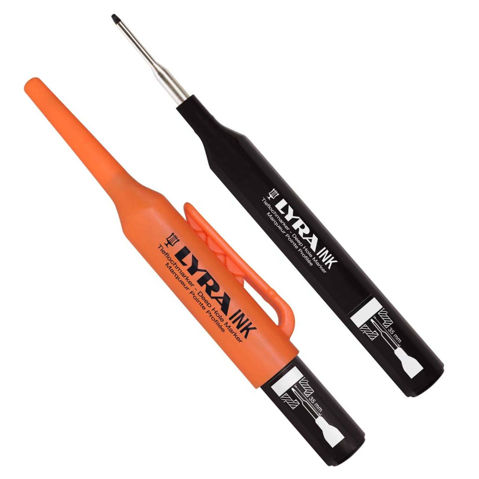 Lyra Deep Hole Permanent Construction Marker, Black, Metal Tip, 1mm Line