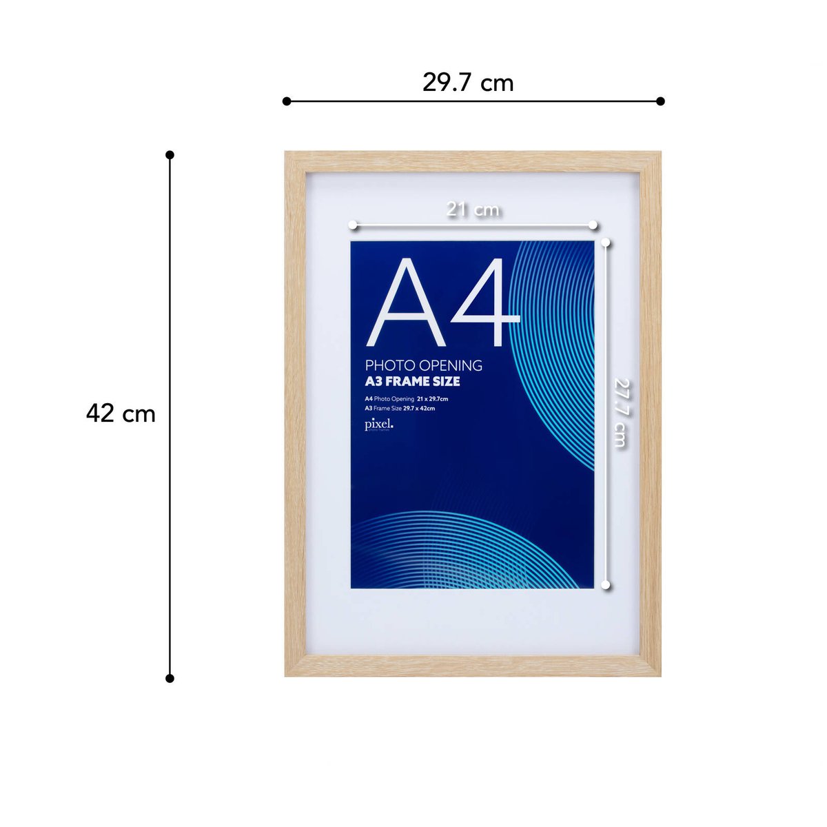 Pixel Natural A3 Mat to A4 Poster Frame - 1 Pack - 323mm x 446mm - Lightweight - SuperSaverAU - view 3