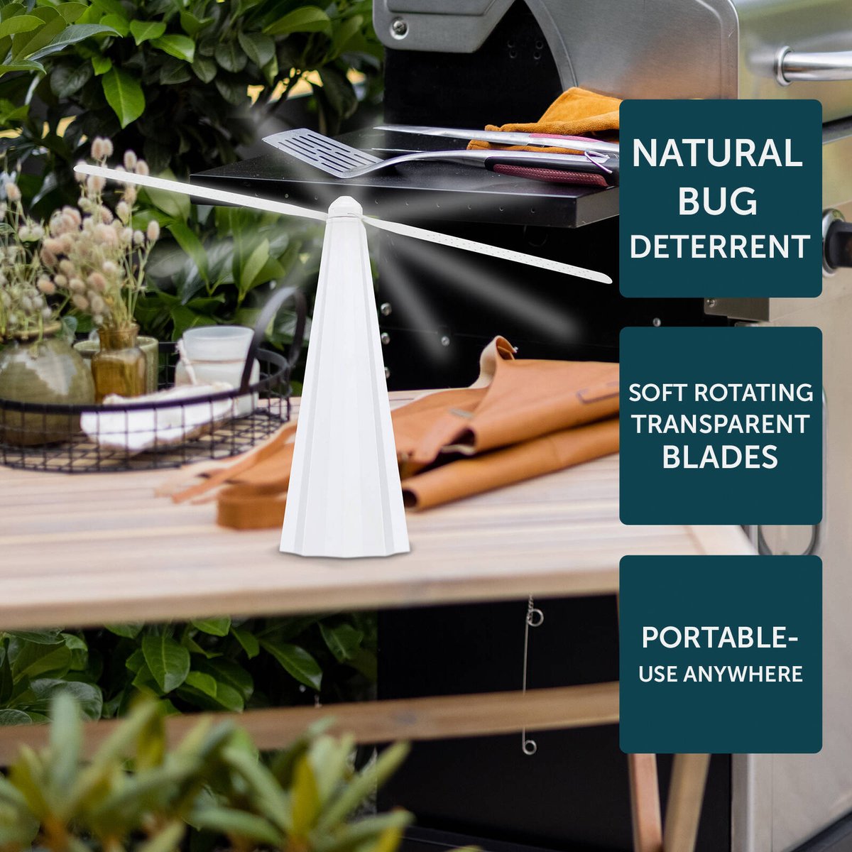 Brilliant White No Fly Zone Fly Repellent Fan 2 Pack - 92mm x 242mm - Portable - SuperSaverAU - view 3