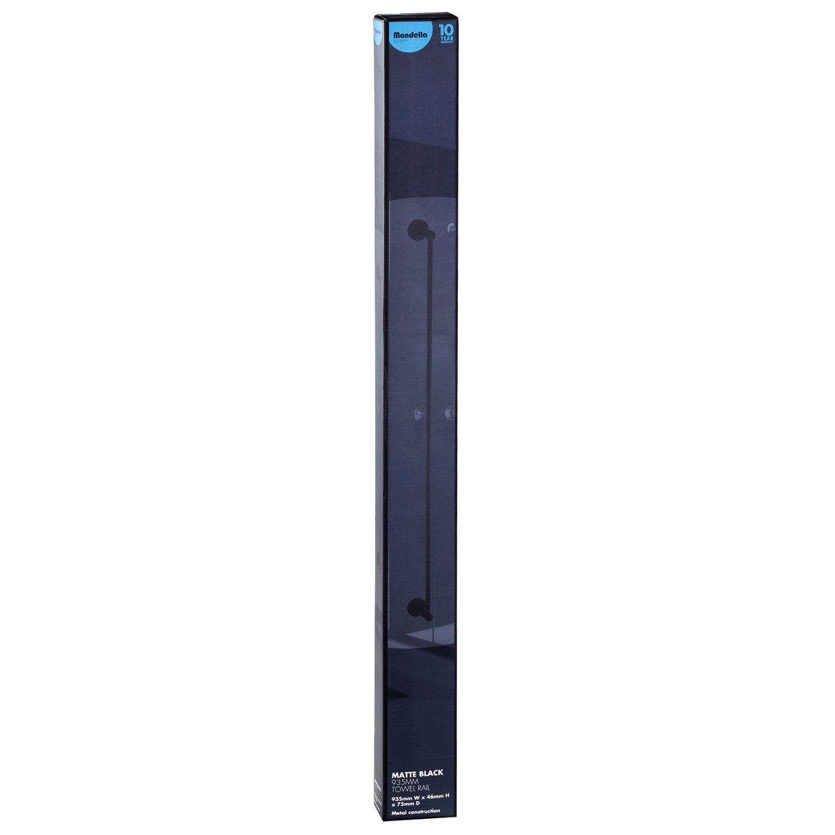 Mondella Resonance 935mm Matte Black Single Towel Rail Zinc