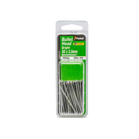 Paslode Bullet Head Nails 50 x 2.0mm Bright Steel 70 Pack