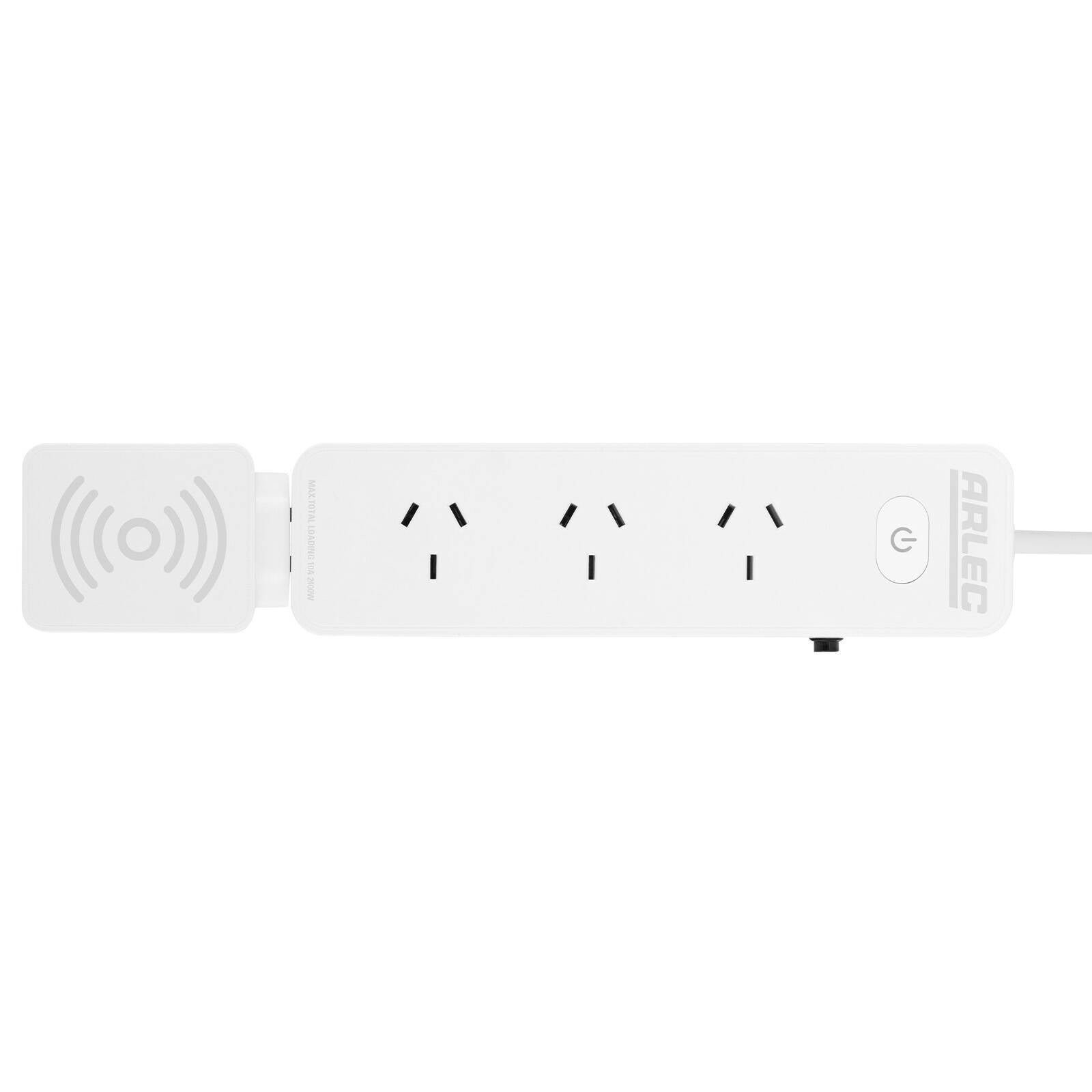 Arlec 4 Outlet Powerboard with Detachable 10W Wireless Charger, 240V, Overload Protection PB4MWC