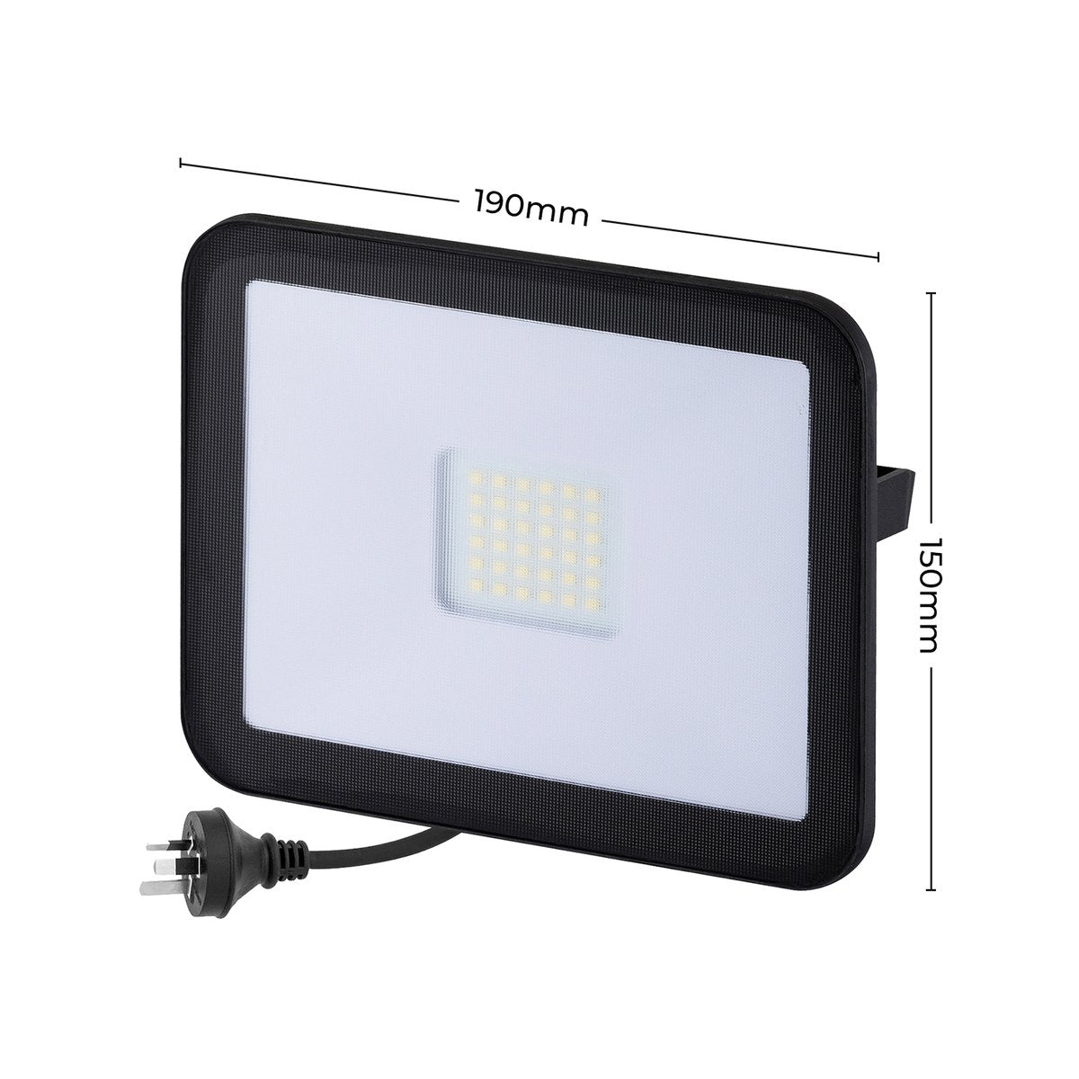Deta 36W LED Slim Profile Security Floodlight 3400lm Black DET830