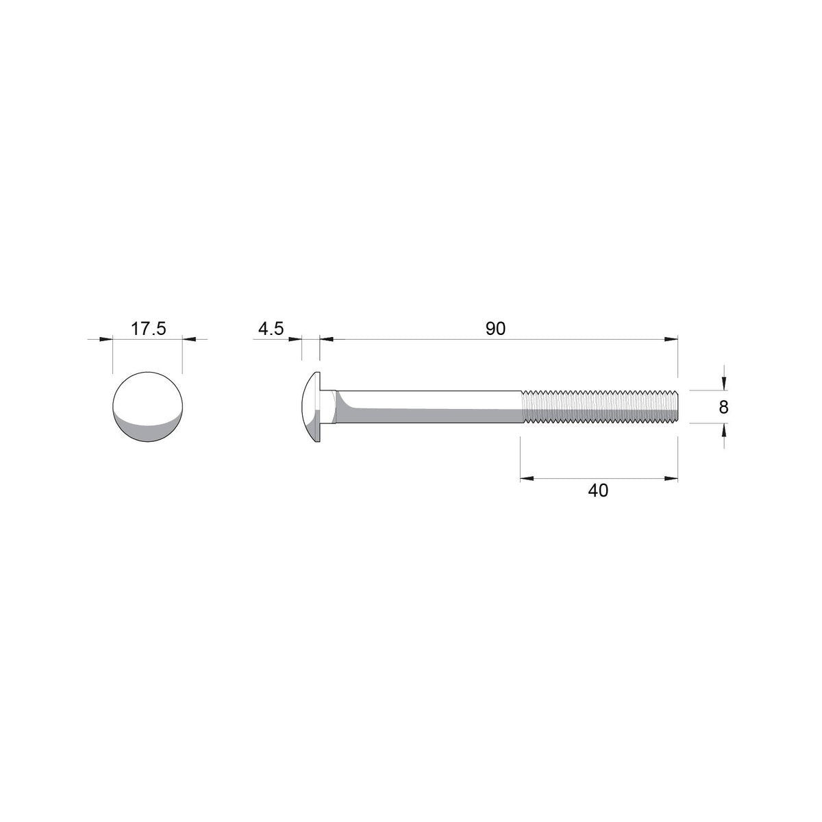 Zenith Hot Dip Galvanised Cup Head Bolts Nuts M8 x 90mm 25 Pack - SuperSaverAU - view 3