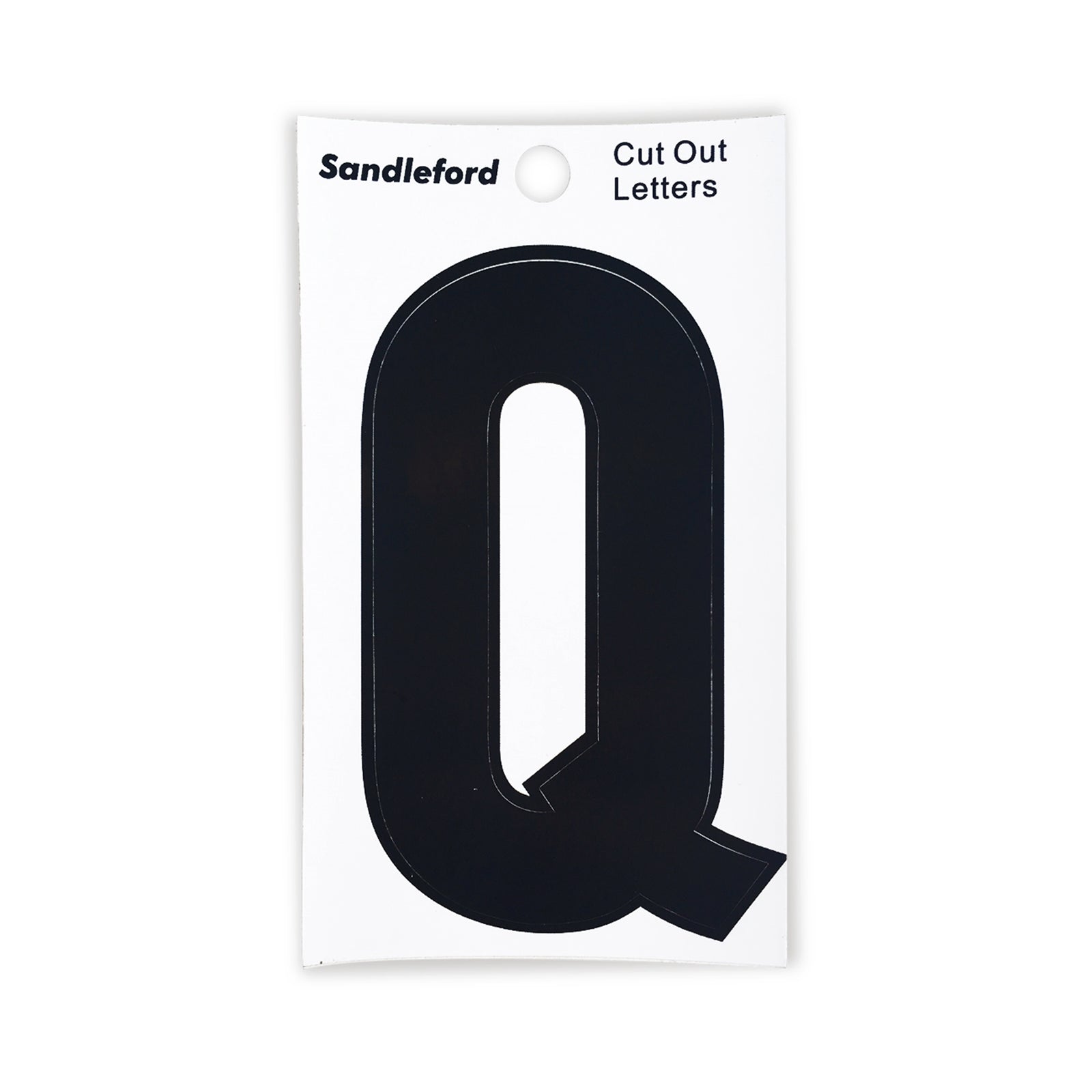 Sandleford 85mm Black Cut Out Self Adhesive House Letter Q, Weather Resistant Polycarbonate