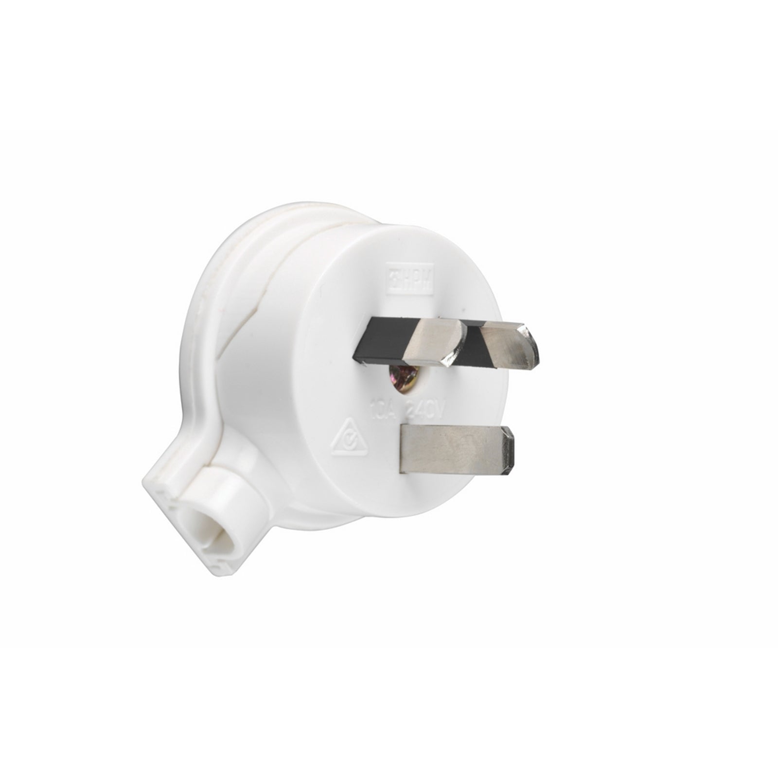 HPM 10A 3 Pin Top Side Entry Plug, White Low Profile