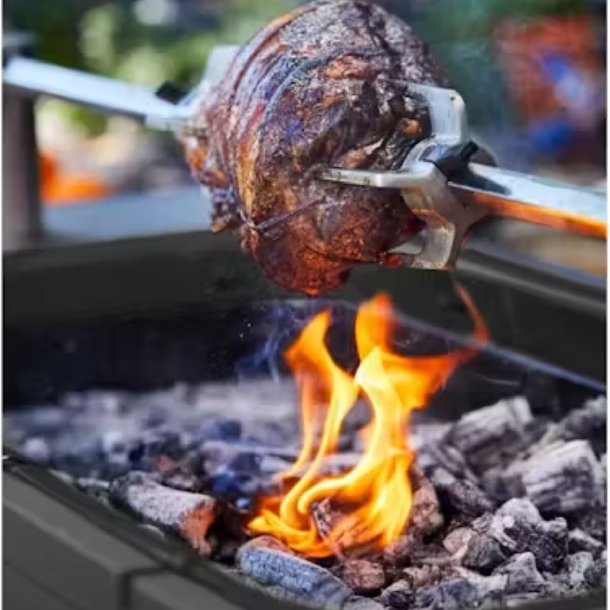 Everdure by Heston Blumenthal Hub Charcoal BBQ with Rotisserie - Black Cabinet, Fast Flame Ignition - HBCE2BB