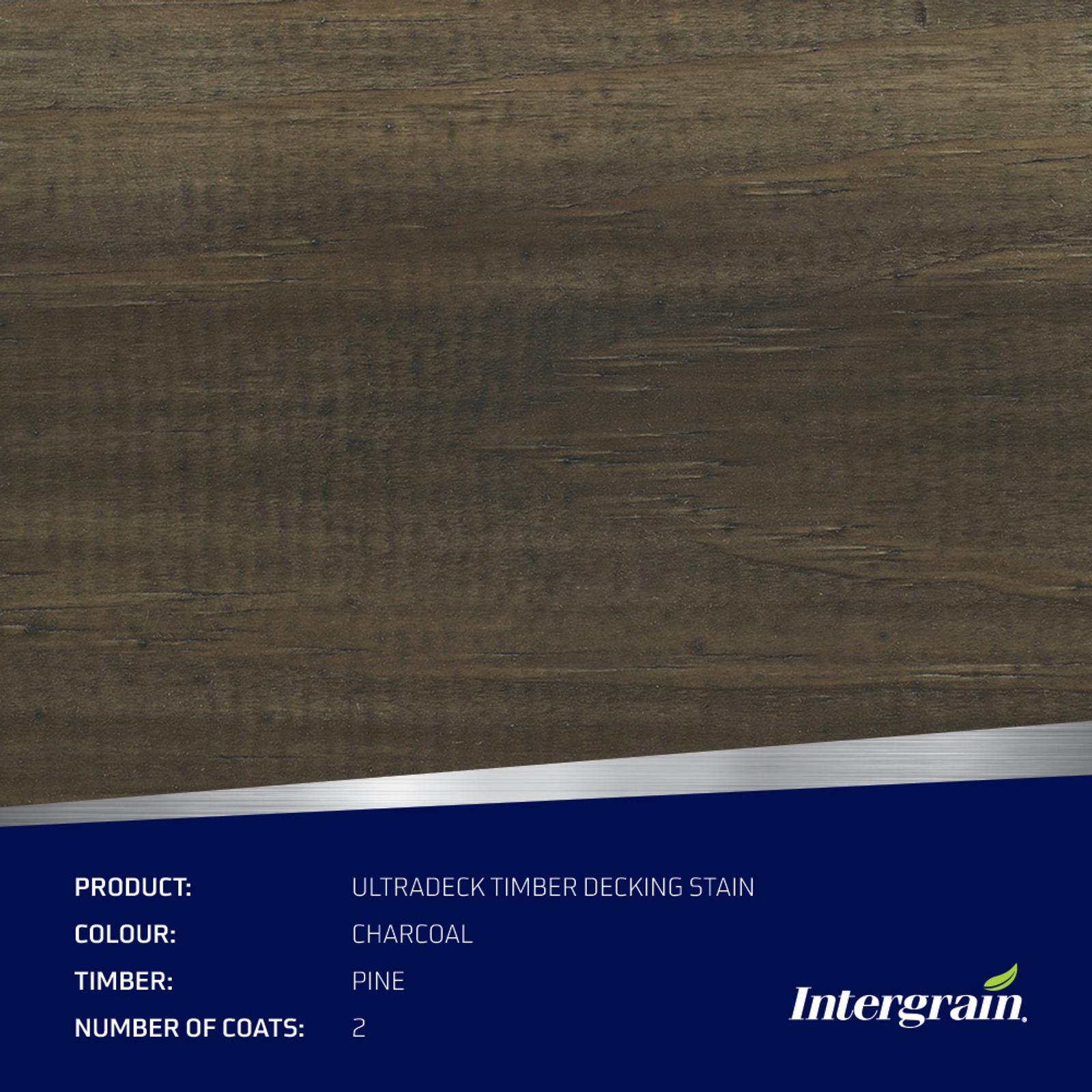 Intergrain NaturalStain 250ml Charcoal Water Based UV Resistant Timber Stain