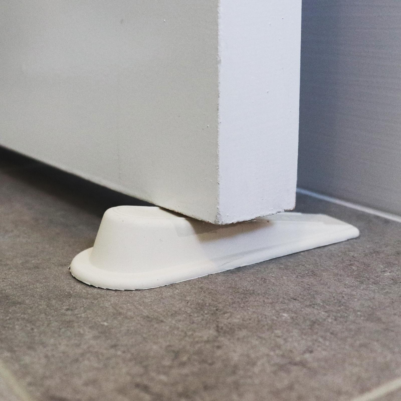 Adoored Large White Rubber Door Wedge - Weather Resistant