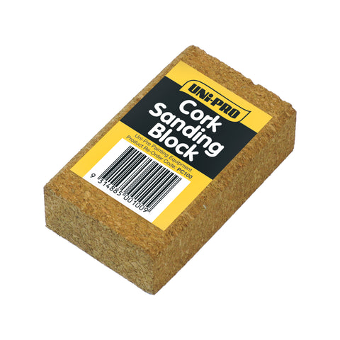 Uni-Pro Cork Sanding Block 100 x 60 x 30mm for Wet and Dry Sanding