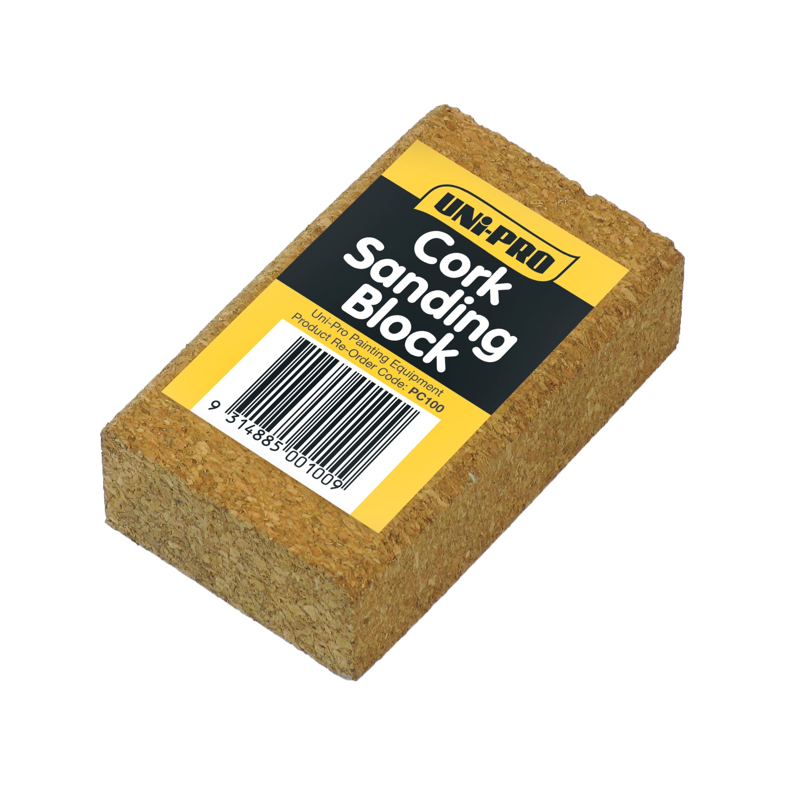 Uni-Pro Cork Sanding Block 100 x 60 x 30mm for Wet and Dry Sanding