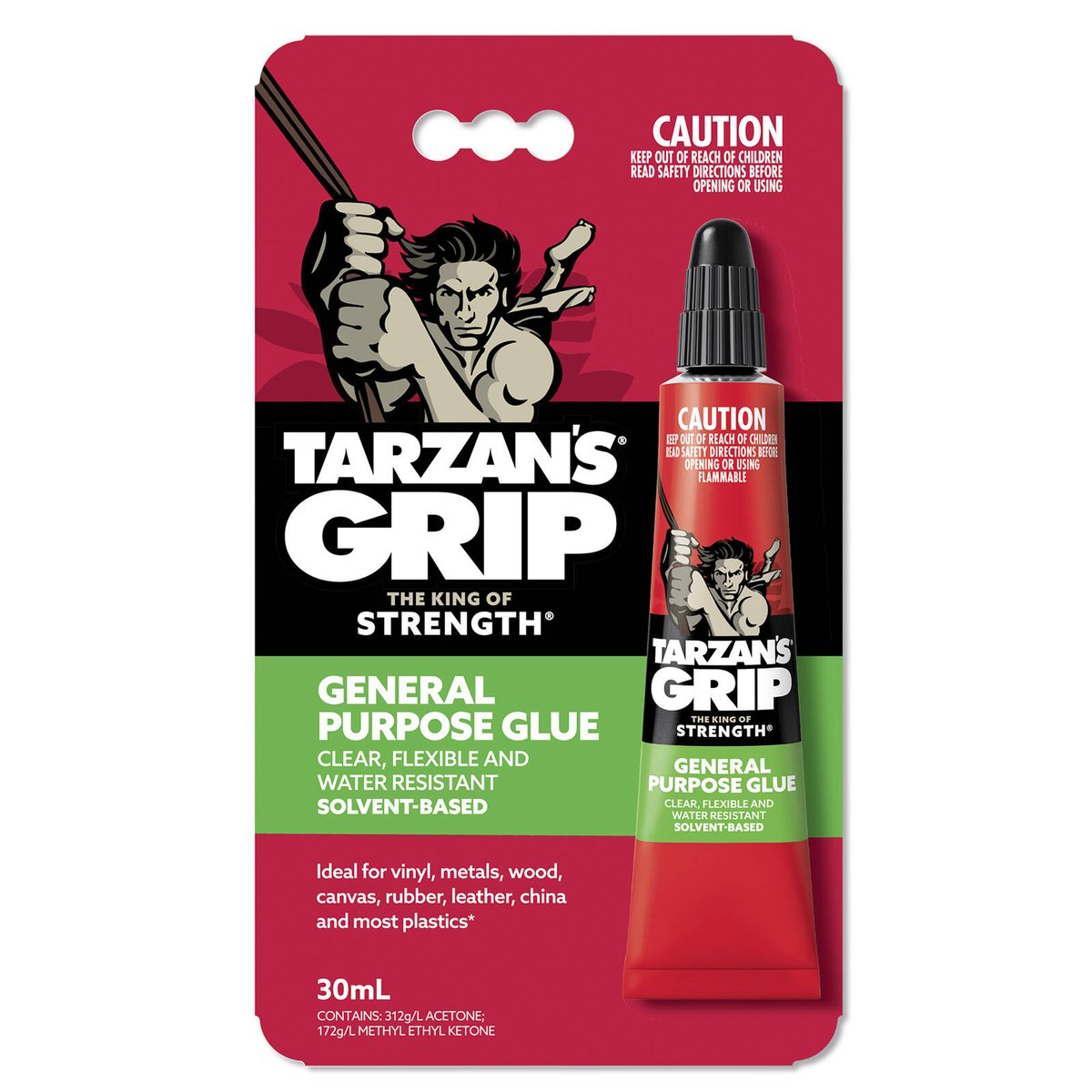 Tarzan S Grip 30ml General Purpose Adhesive - Clear - Fast Drying - Water Resistant - SuperSaverAU - view 1