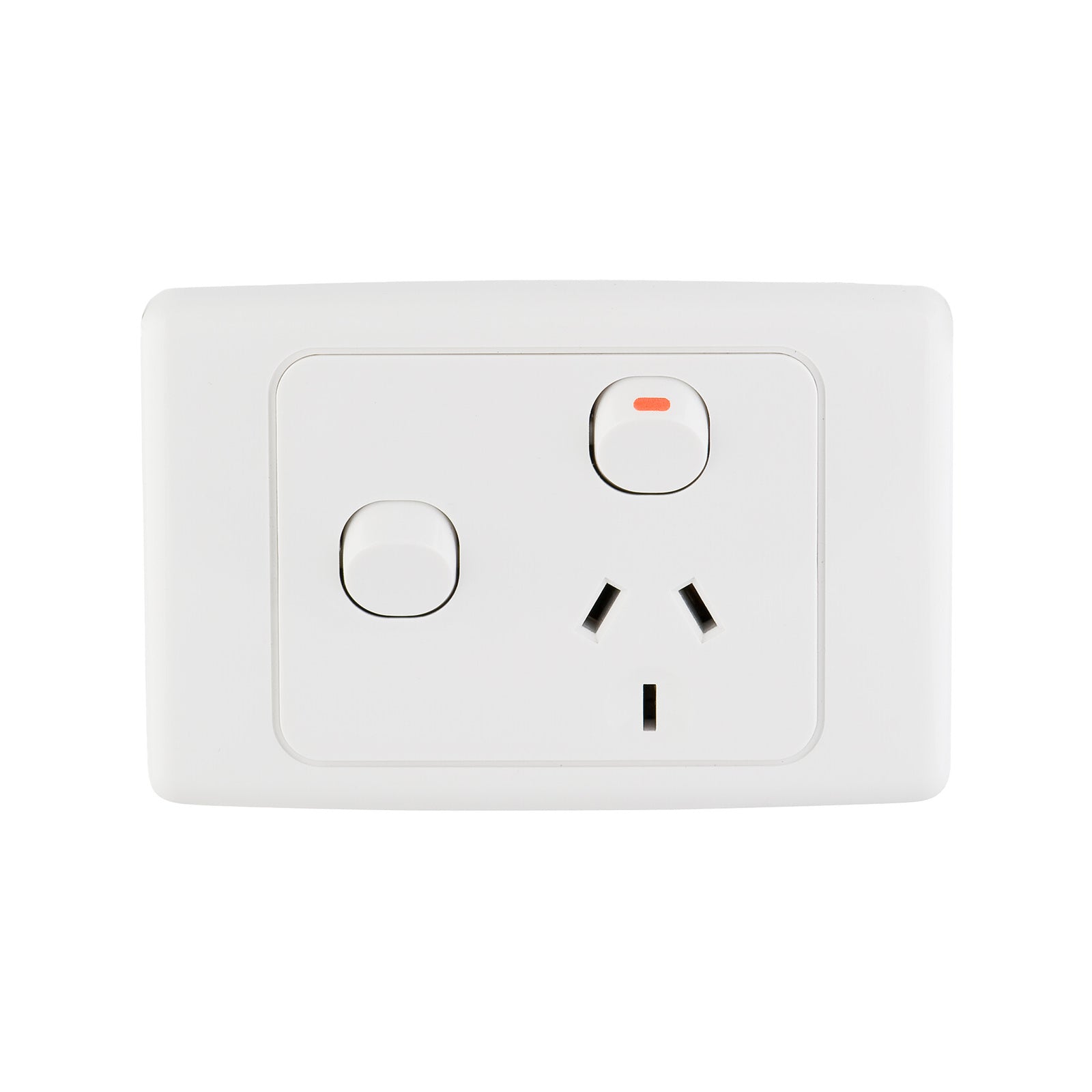 DETA Single Power Point with Extra Switch White Polycarbonate 10A 250V