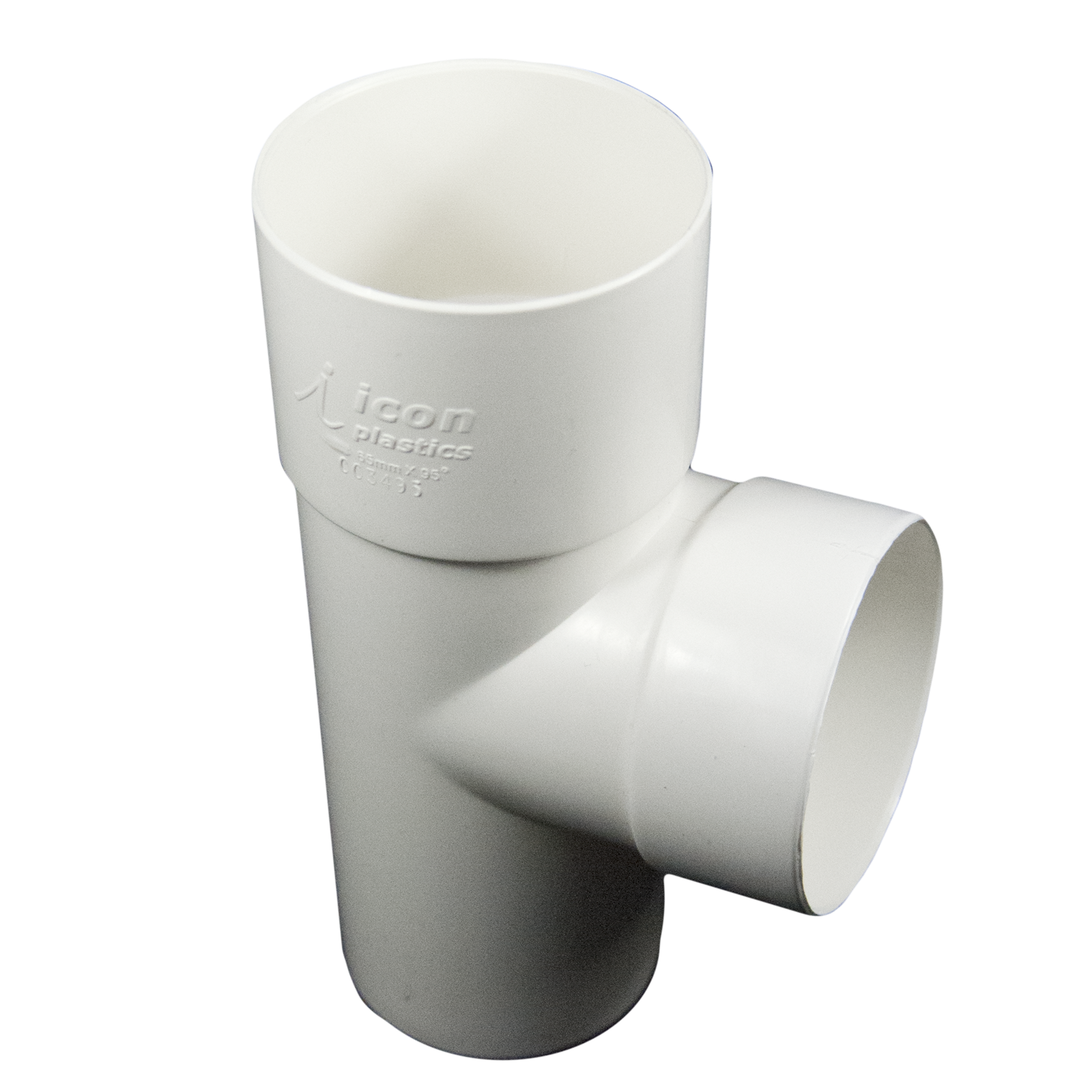 Icon Plastics 65mm White PVC Round Junction Downpipe 95 Degree