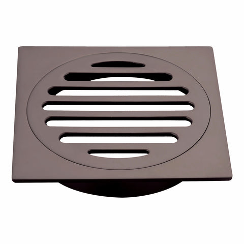 Mondella 100mm Matte Dark Bronze Square Floor Grate, Brass