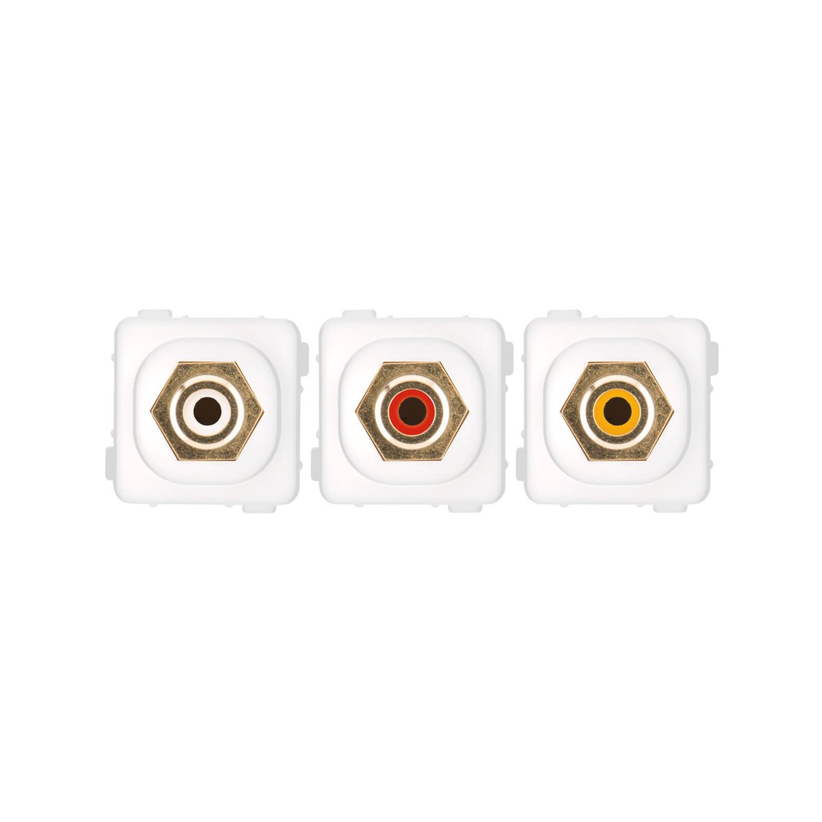 Deta RCA Wallplate Inserts - 3 Pack - Plastic & Metal - Easy Install - SuperSaverAU - view 1