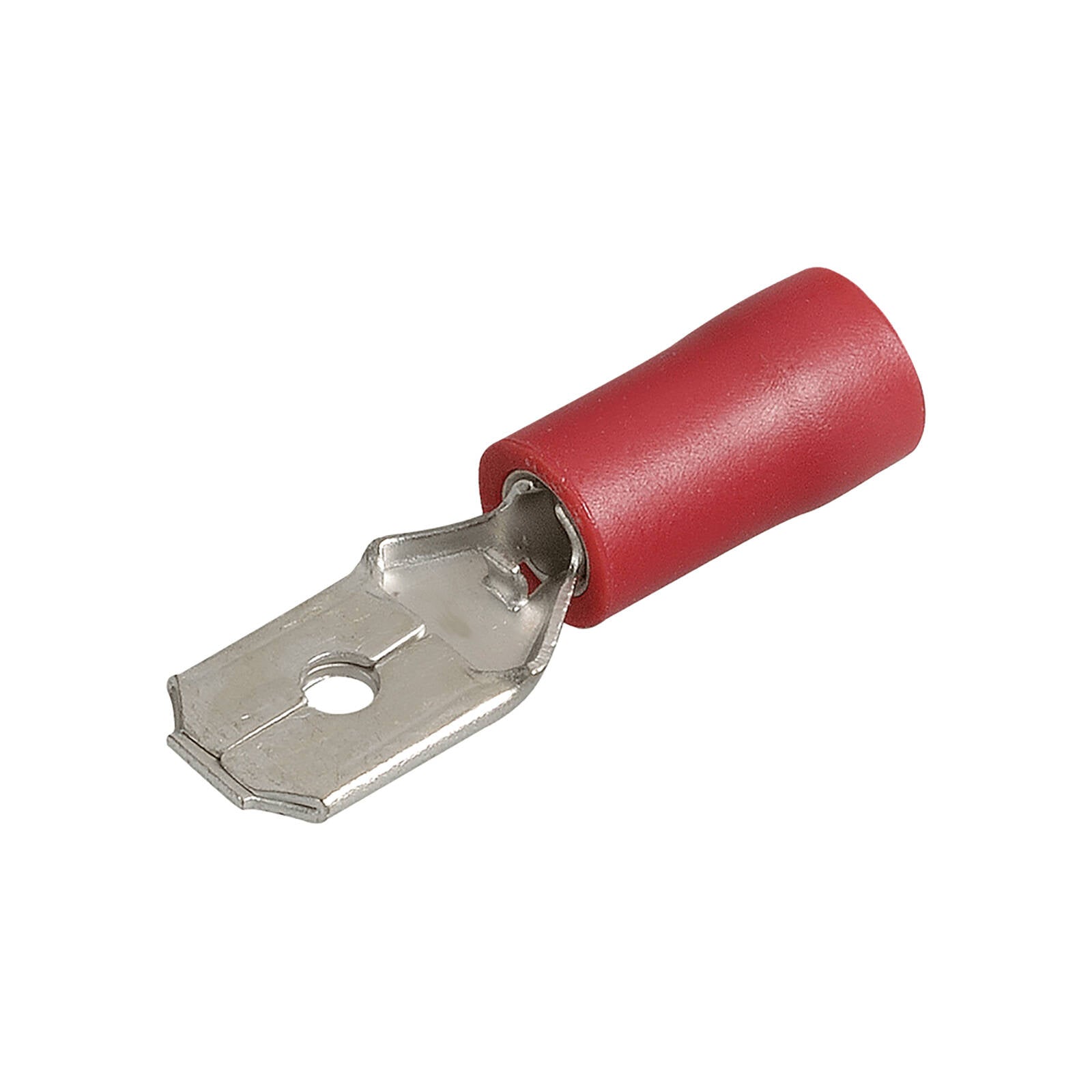 Narva 2.5-3mm Red Double Crimped Flared Vinyl Insulated Male Blade Terminals, 6.3 x 0.8mm, 14 Pack