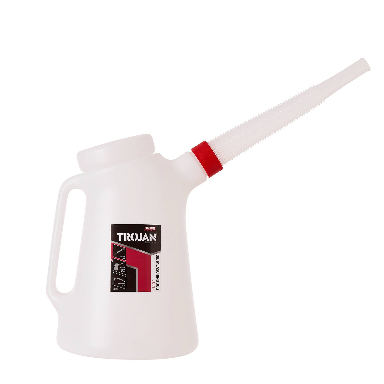 Trojan 5L Transparent Oil Measuring Jug with Spout