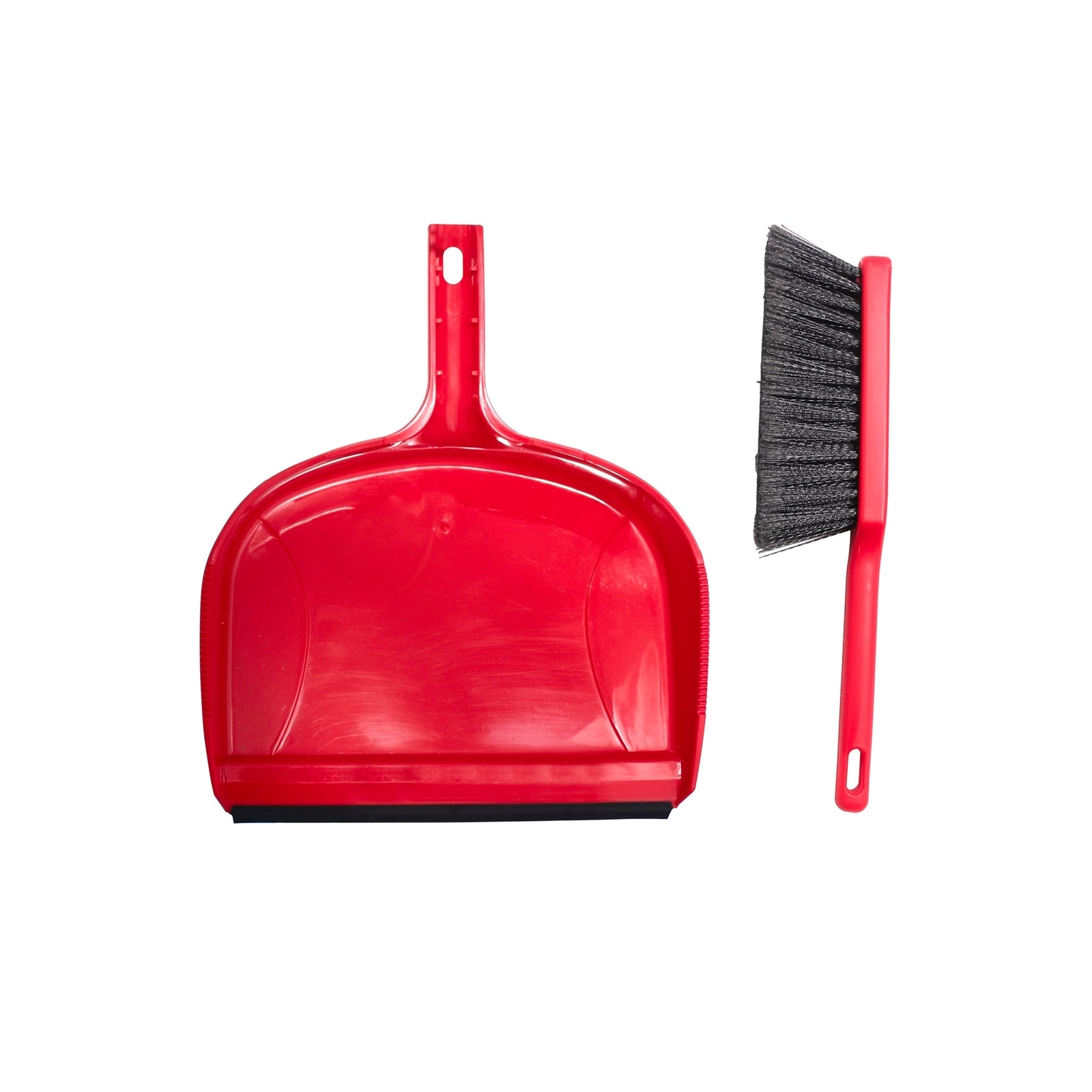 All Set Jumbo 335mm Dustpan & Brush Set, Polypropylene with PET Bristles, Red or Green
