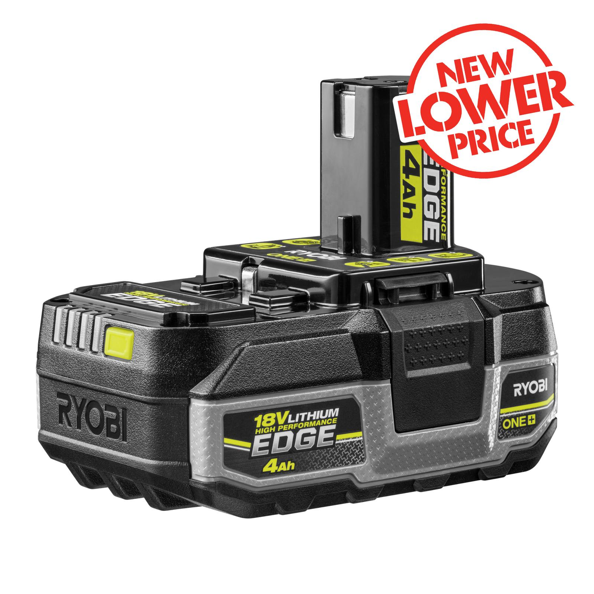 Ryobi 18V ONE+ 4Ah Edge Lithium Battery - Tabless Design - 87mm x 99mm x 135mm - SuperSaverAU - view 1