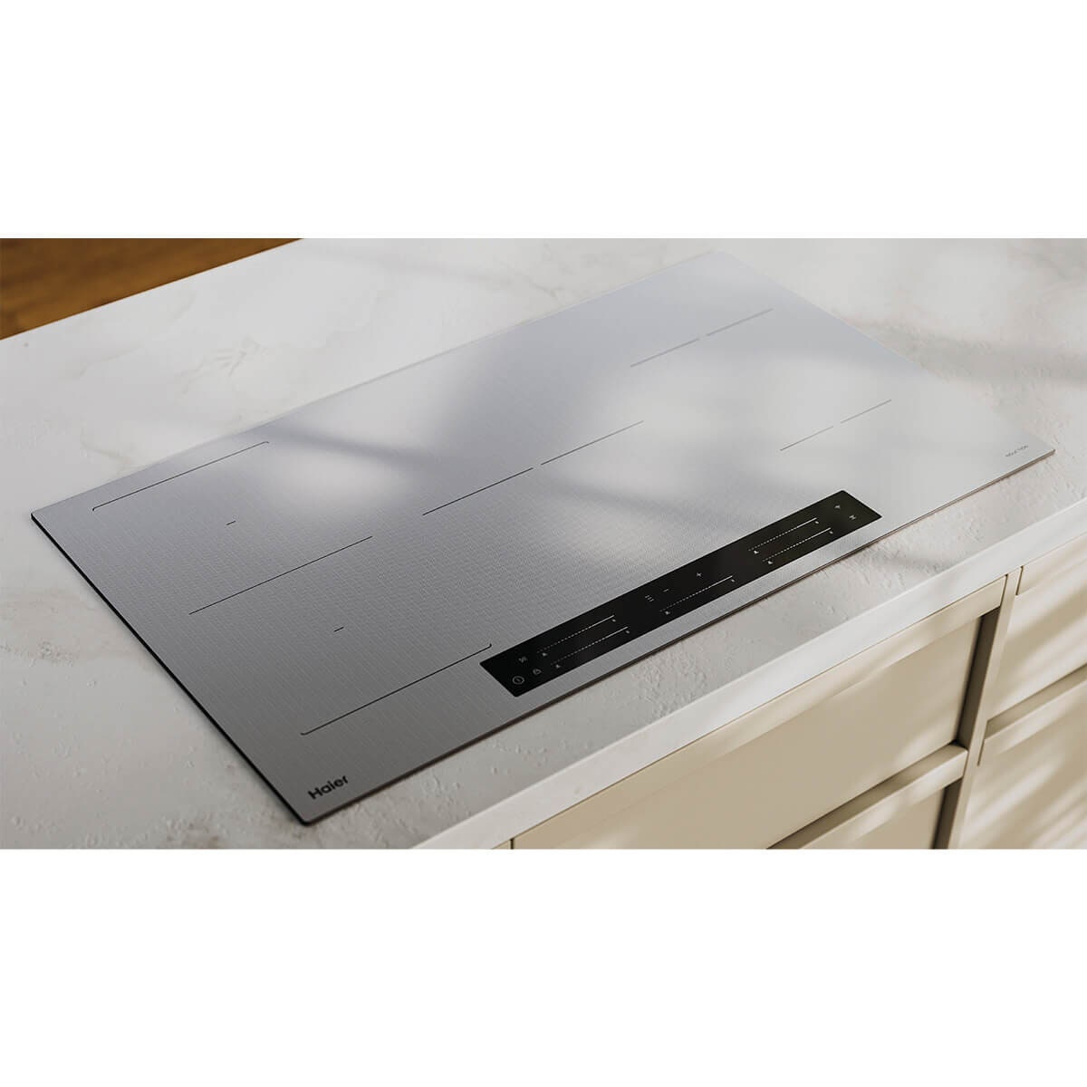 Haier 90cm 500 Series induction cooktop - five zones with Flexi Zone - grey glass - HCI905FTG4