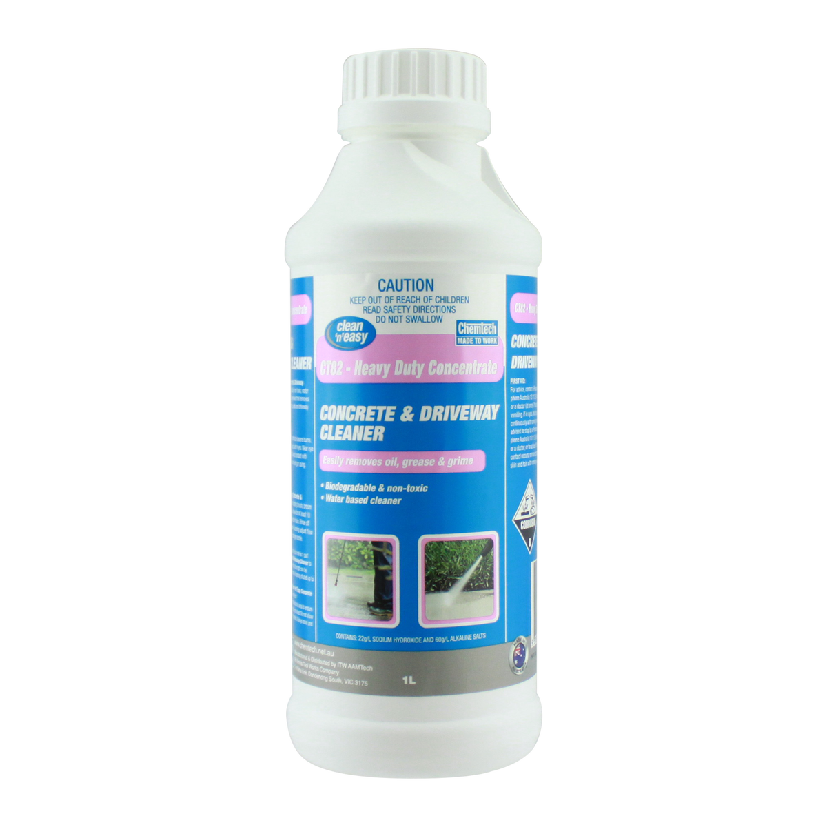 Chemtech Concrete Cleaner 1L Water-Based Safe For Coloured Concrete - SuperSaverAU - view 1