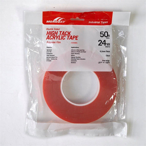 Moroday Double Sided Tape - 24mm x 50m - Polyester - High Tack - SuperSaverAU - view 1