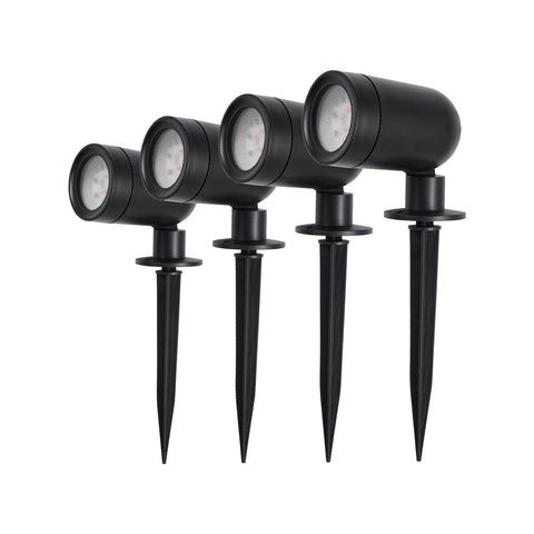 Brilliant Black Smart Fuchsia RGBW Garden Light Kit, 3W, 4 Pack, Outdoor 22645/06
