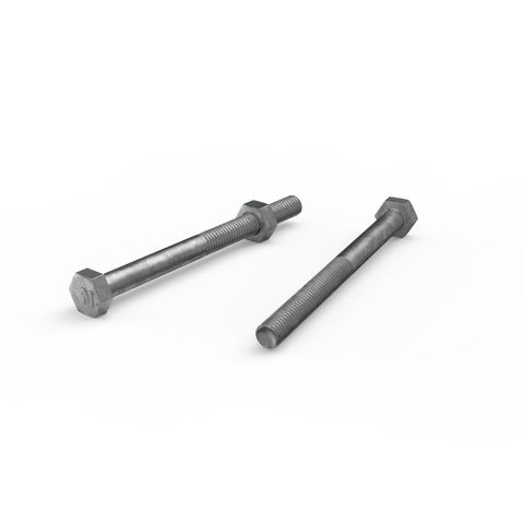 Zenith M6 x 75mm Hot Dipped Galvanised Hex Head Bolt and Nut, 4.6 Grade Steel