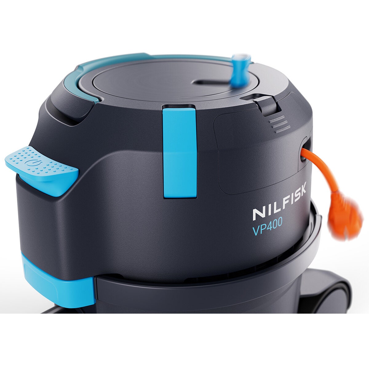 Nilfisk VP400 CordWinder bagged barrel vacuum - 1200W motor - 15m cord - black and blue - 107421175