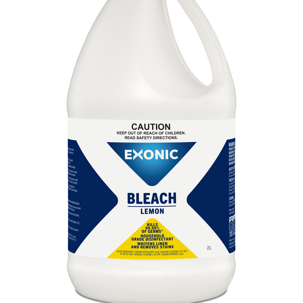 Exonic 2L Bleach - Household Disinfectant - Lemon Fragrance - 2L - SuperSaverAU - view 1