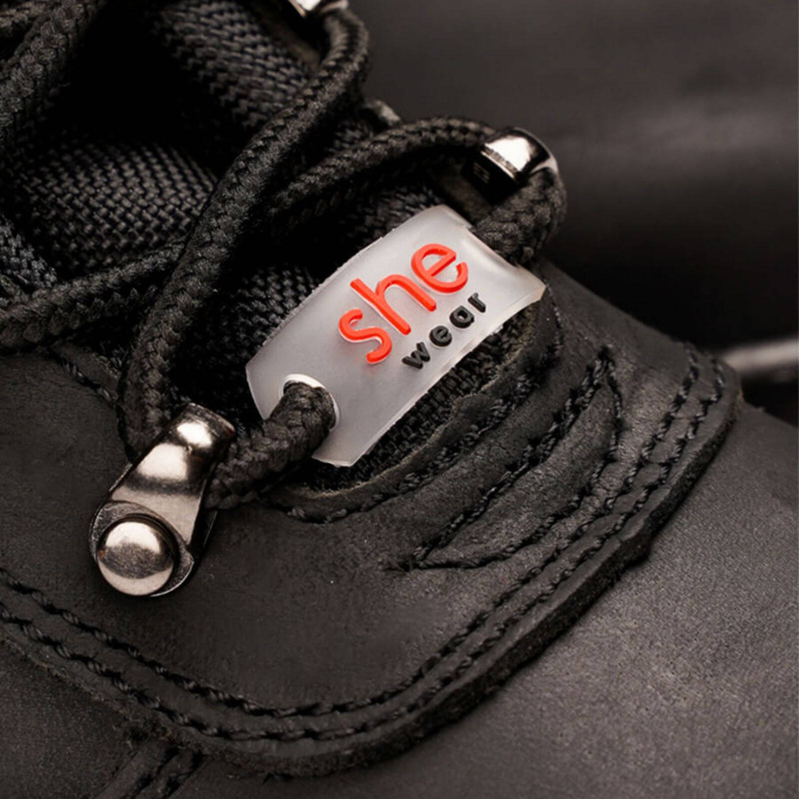 she wear Does Womens Safety Work Boots Size 7 Black Nubuck Leather Steel Cap Hiker Style Water Resistant