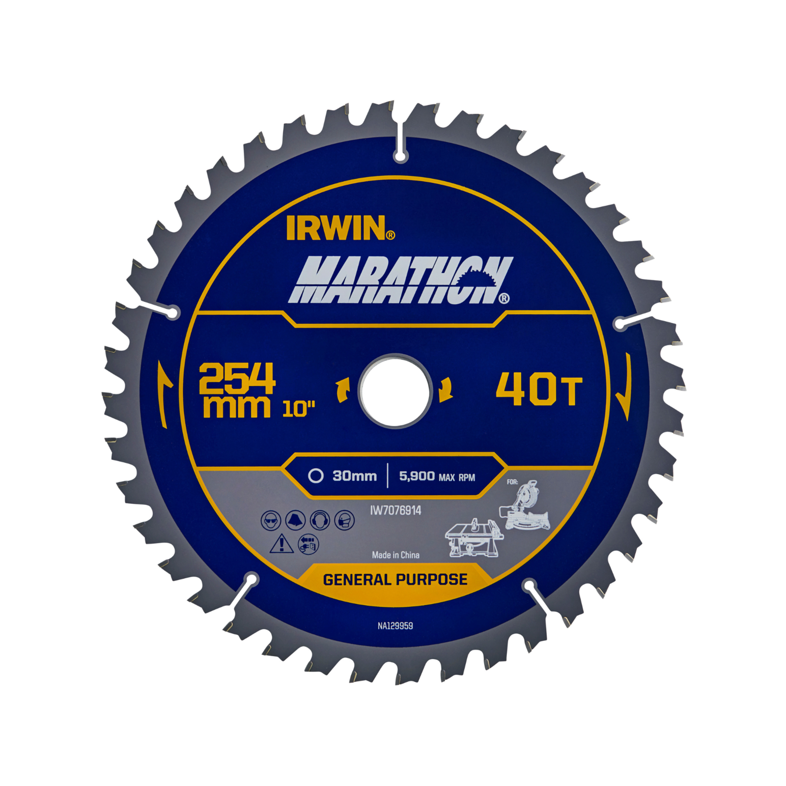 Irwin 254mm 40T Tungsten Carbide Marathon Circular Saw Blade
