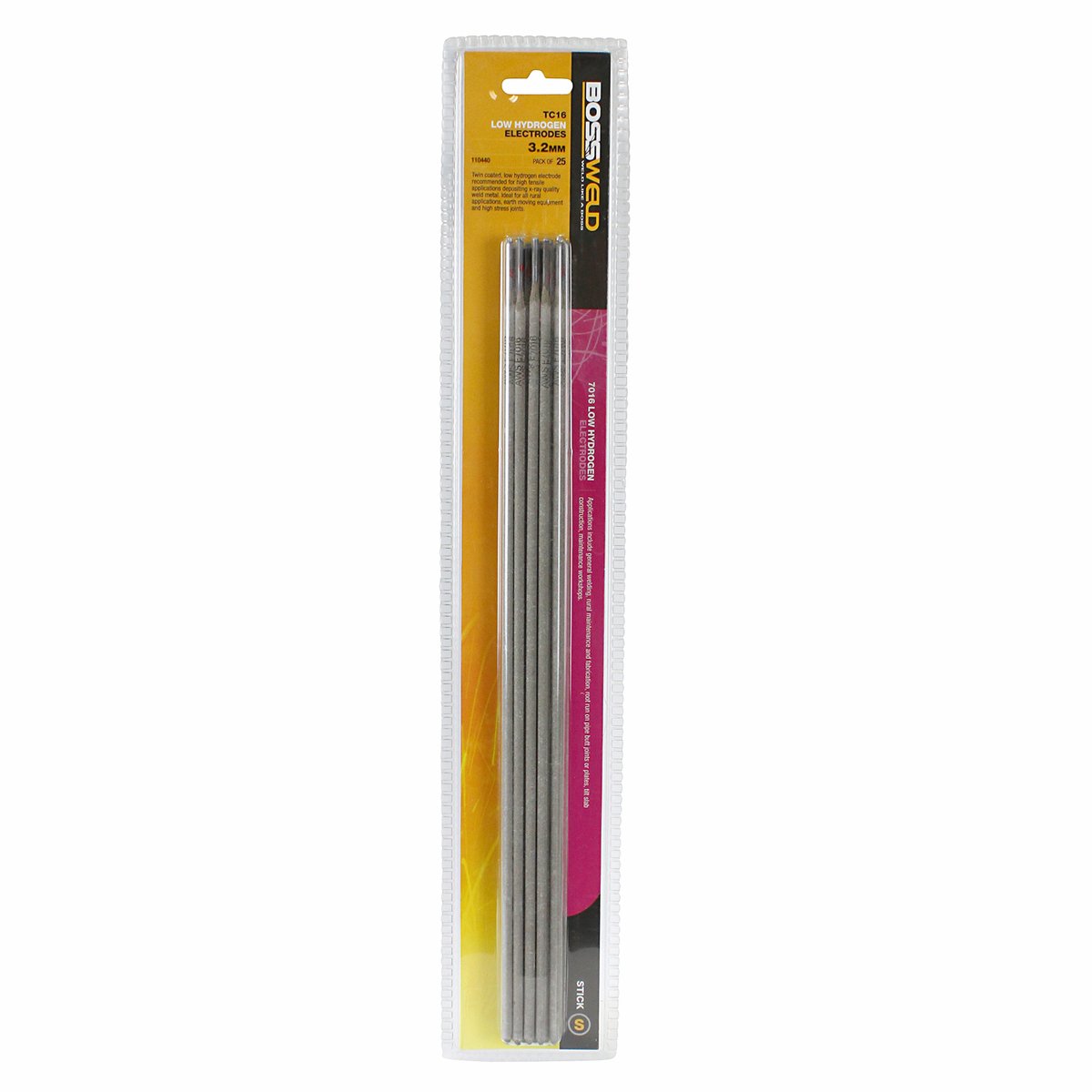 Bossweld TC16 3.2mm Hydrogen Controlled Stick Electrodes 25 Pack All Position