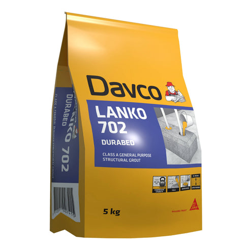 Davco Lanko 702 Durabed Structural Grout 5kg, High Strength Cement Based, Grey