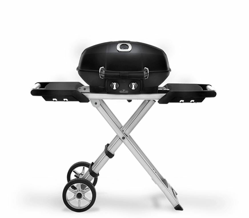 Napoleon Travel Q Pro 285 LPG Portable BBQ with Scissor Cart - High Lid, Black - PRO285-X-BK-AU