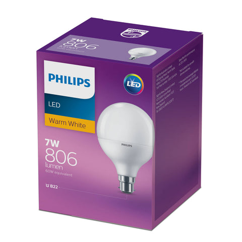 Philips G93 B22 7W LED Globe 806lm Warm White