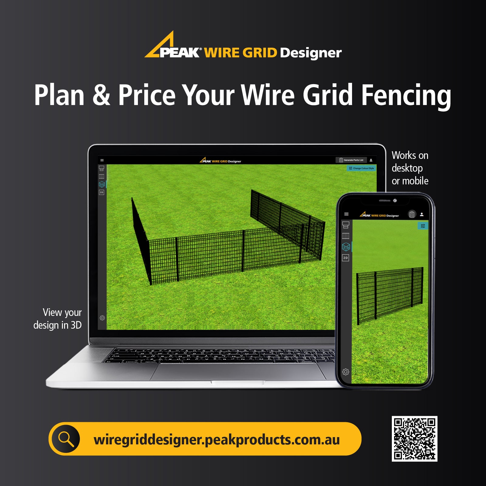 PEAK Black Steel Fence Brackets for Wire Grid Fencing, 6 Pack