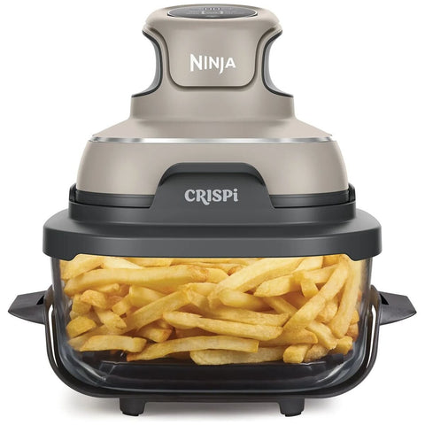 Ninja Crispi 4-in-1 Portable Glass Air Fryer - Stone Grey Finish, Glass Bowl, Compact Size - FN101ST