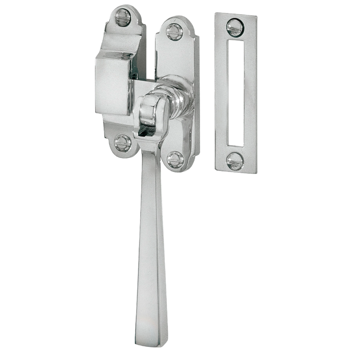Delf Architectural 40 x 100mm Satin Chrome Square Casement Fastener - Solid Brass