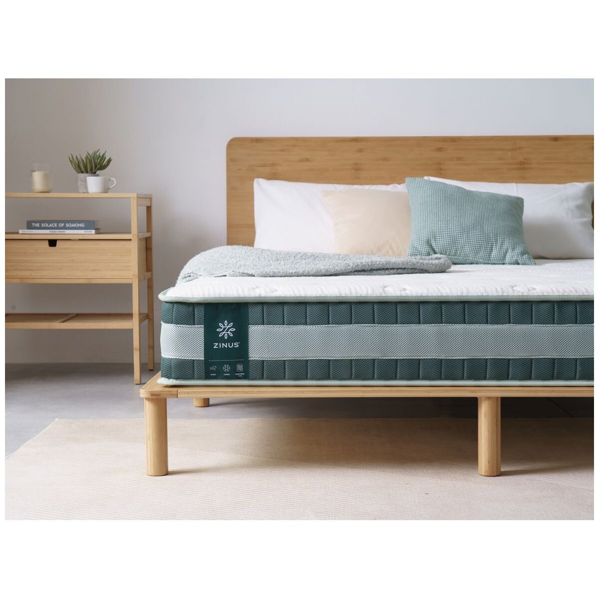 Zinus Double Green Premium Pocket Spring Mattress - iCoils, Open-Cell Memory Foam - AU-MSSBO4ZC-08D